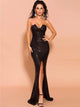 Sequin Black Prom Dress With Slit