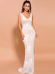 White Lace Perspective Elegant Prom Dress