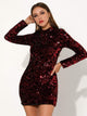 Petite Red Sequin Cocktail Dress
