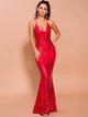 Geometry Sequin Red Prom Dress