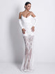 White Lace See-Through Pary Dress