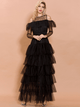 Perspective Long Sleeve Ruffled Cake Dress