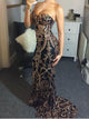 Off Shoulder Retro Sequin Formal Dress