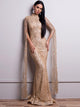 Glitter Lace Mesh Long Sleeve Prom Dress