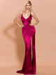 Lace-Up Back Satin Long Prom Dress